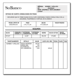 Formato de cuenta bancaria en excel